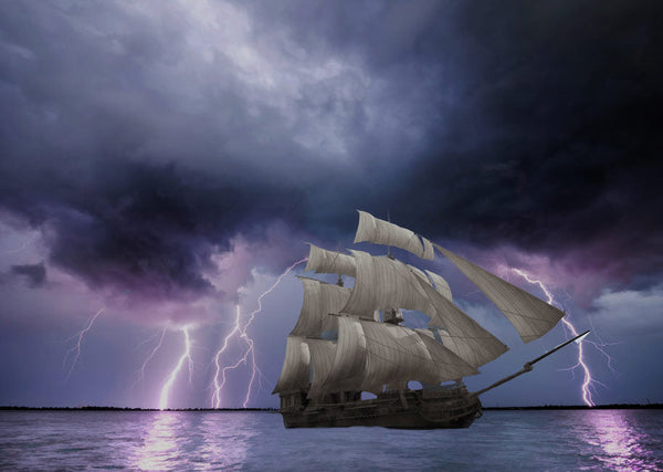 Lightning & Storm  ship Painting