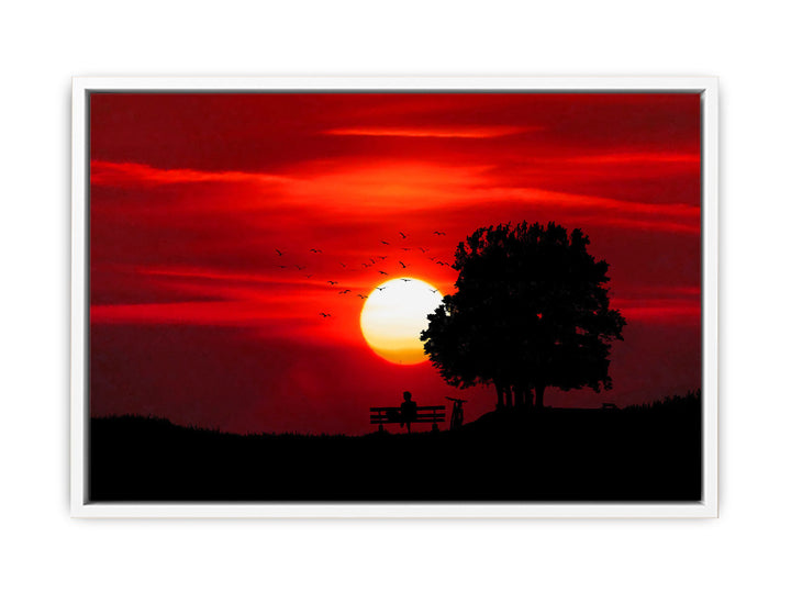 Sunset Alone Boy Painting 