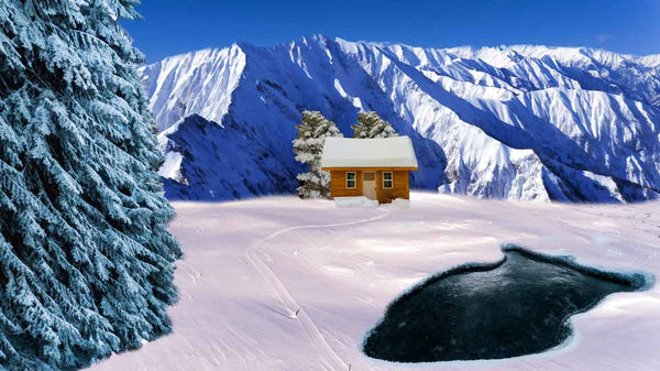 Winter Hut Painting
