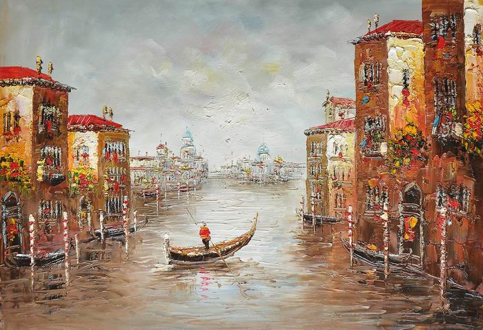 Venice Boat Knife Art Painting 