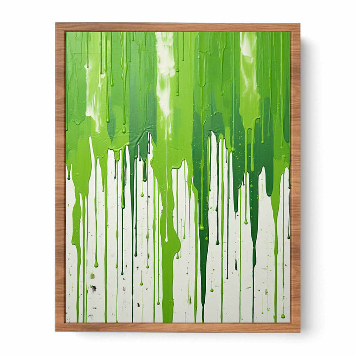Color Green Drips Art Painting