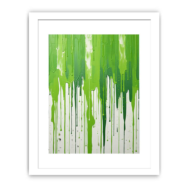 Color Green Drips Art Painting
