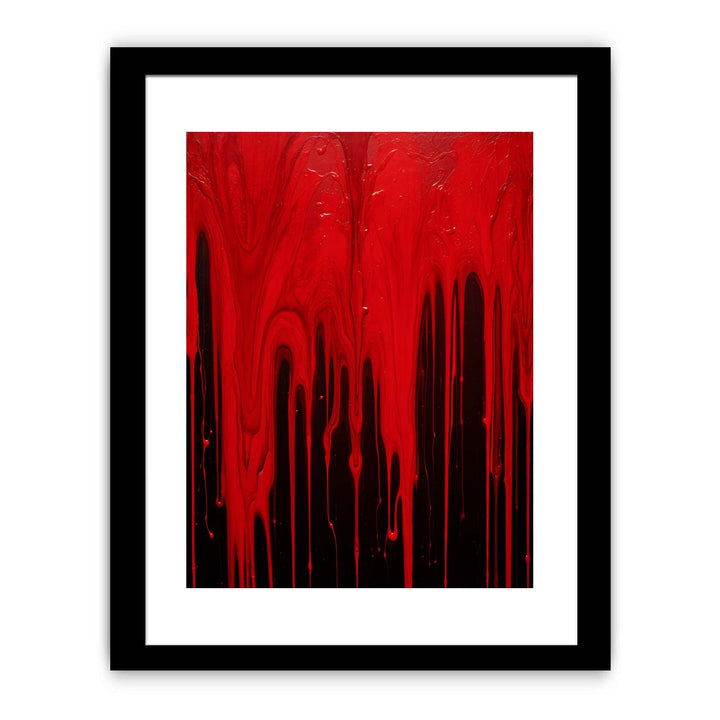 Color Red Drips Art Painting