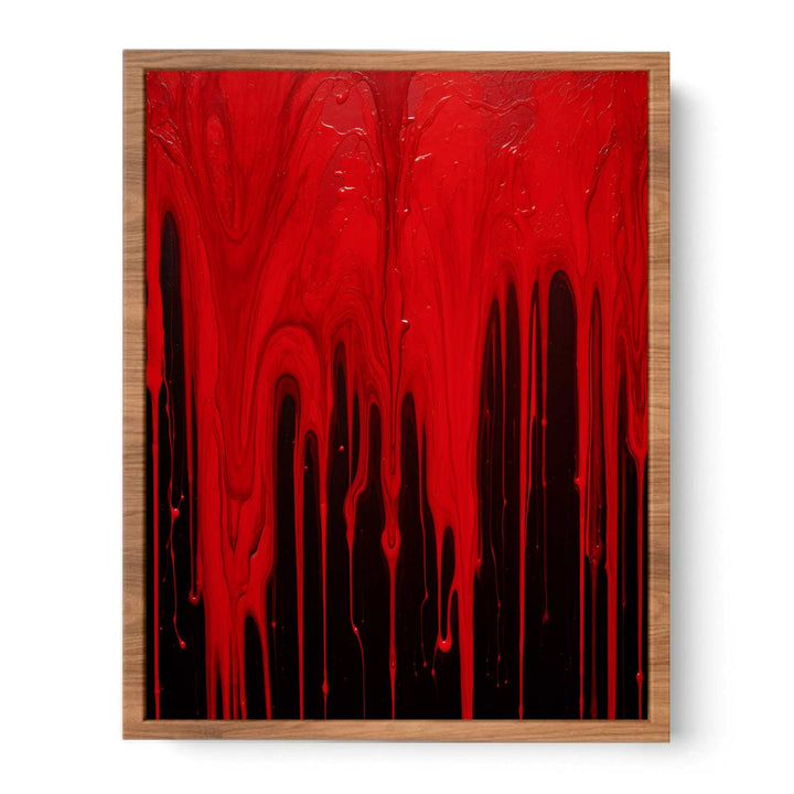 Color Red Drips Art Painting