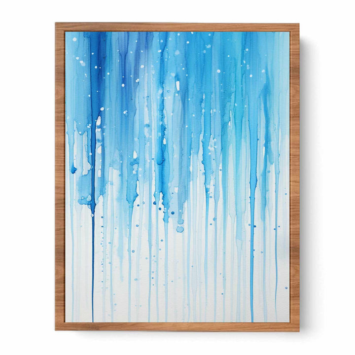 Color Drips White Blue Art Painting