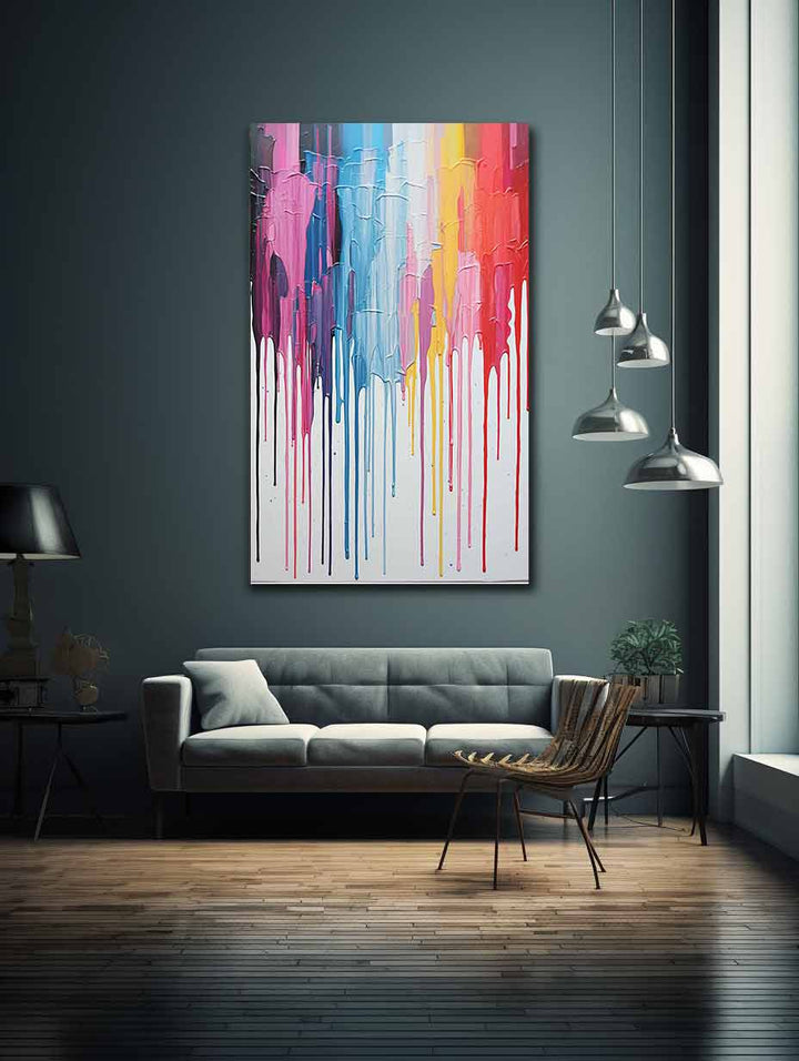 Rainbow Dripping Color Painting