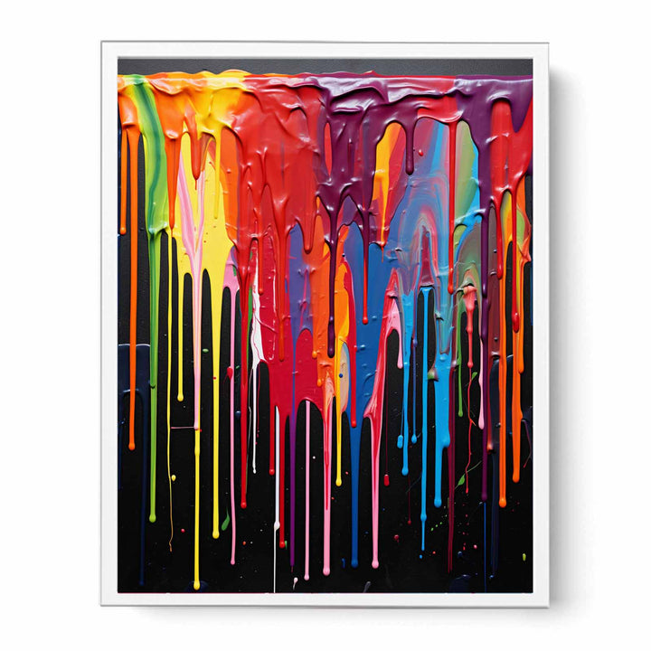Color Drips Black Painting