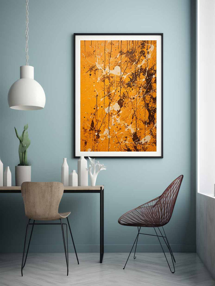 Brown Dripping Color  Art Painting
