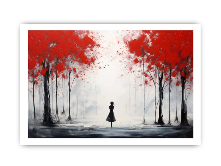 Red Tree Art Painting