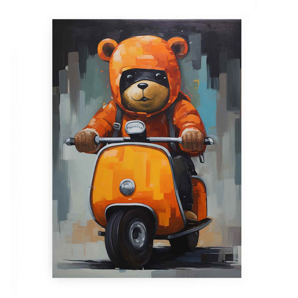 Bear Scooter Modern Art Painting