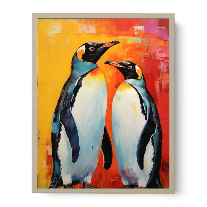 Two Penguin Modern Art Painting