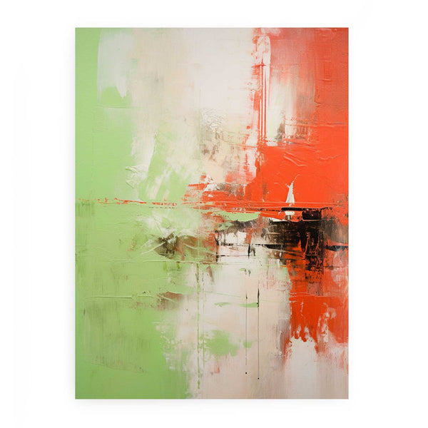 Abstract Painting Red Green