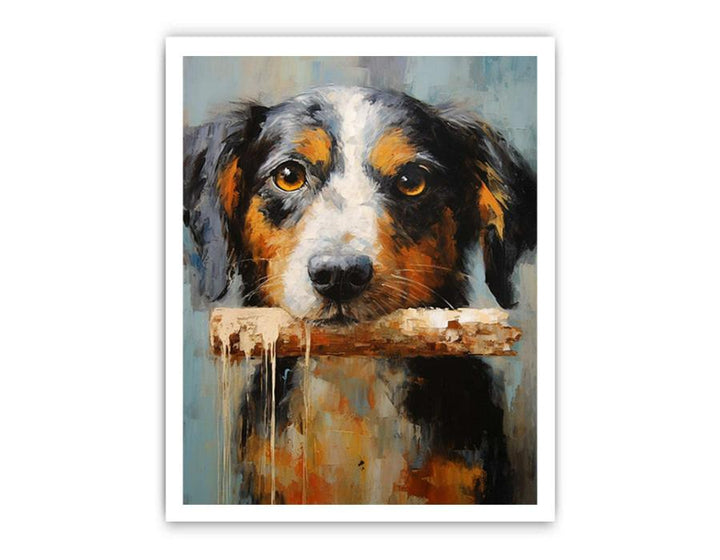 Dog And Bone Modern Art Painting