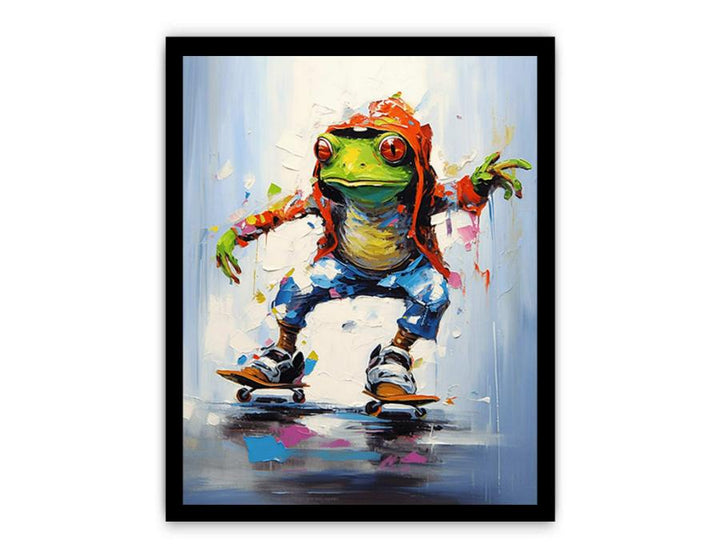 Frog Skates Modern Art Painting