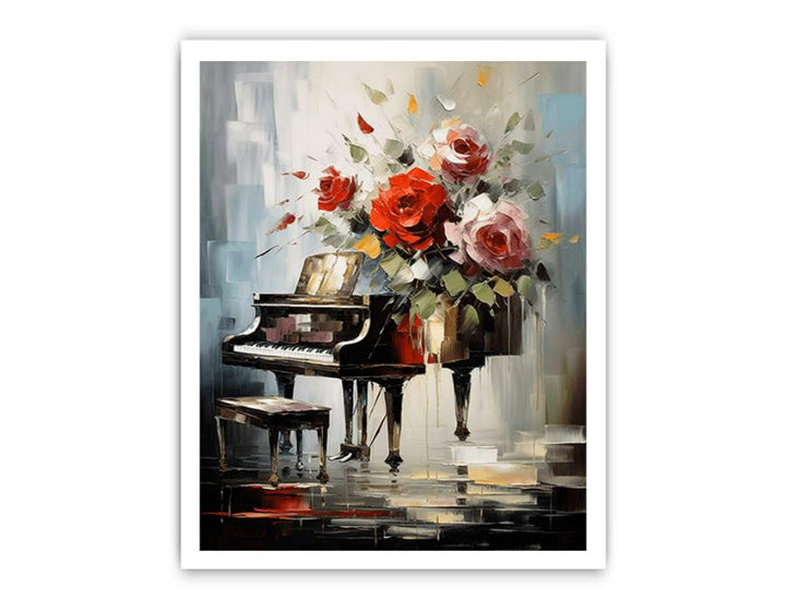 Piano Flower Modern Painting