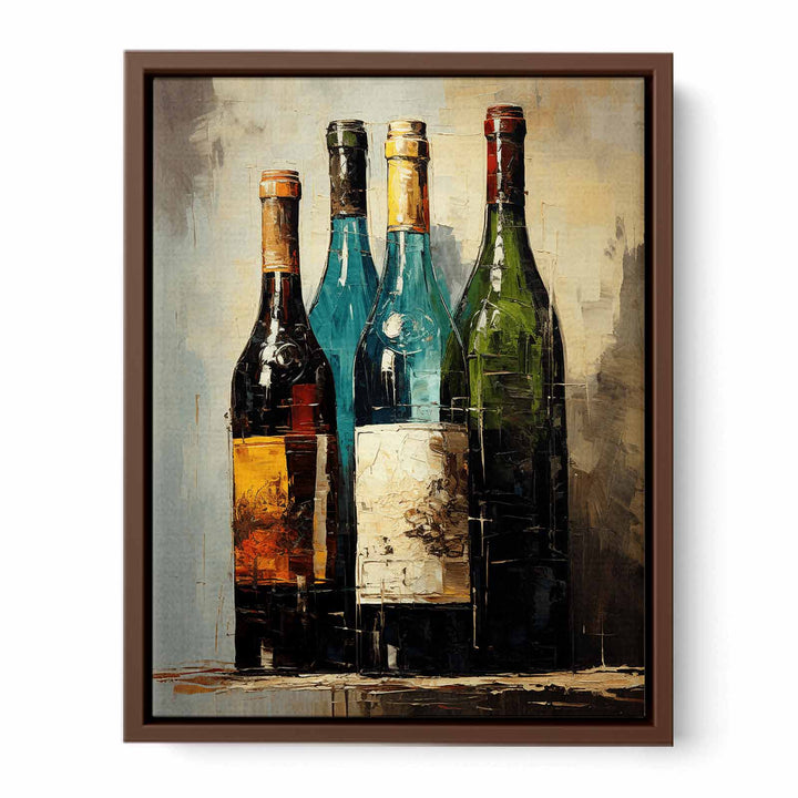 Wine Bottles Modern Painting