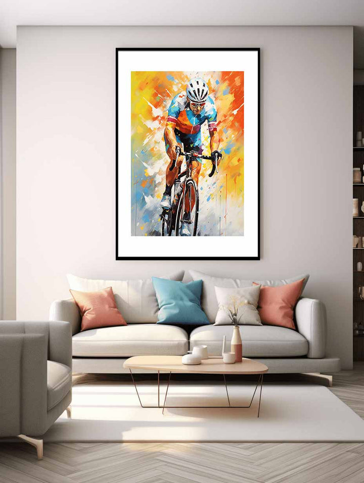 Rider Cycle Modern Art Painting