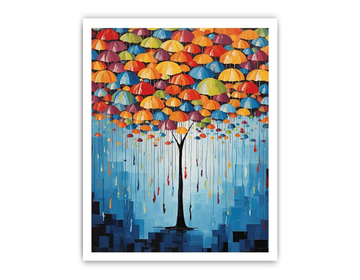 Umbrella FurnitureTree Modern Art  Painting
