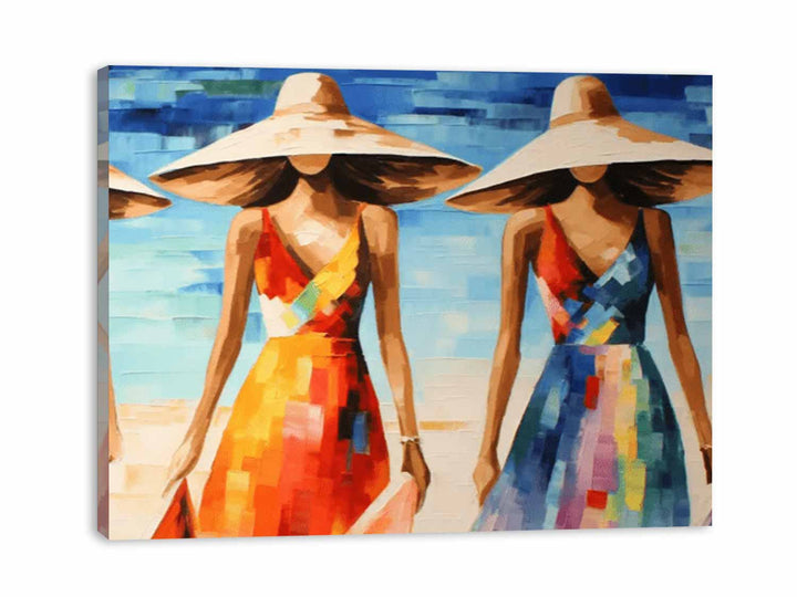 Modern Art Three Bikini Ladies Painting
