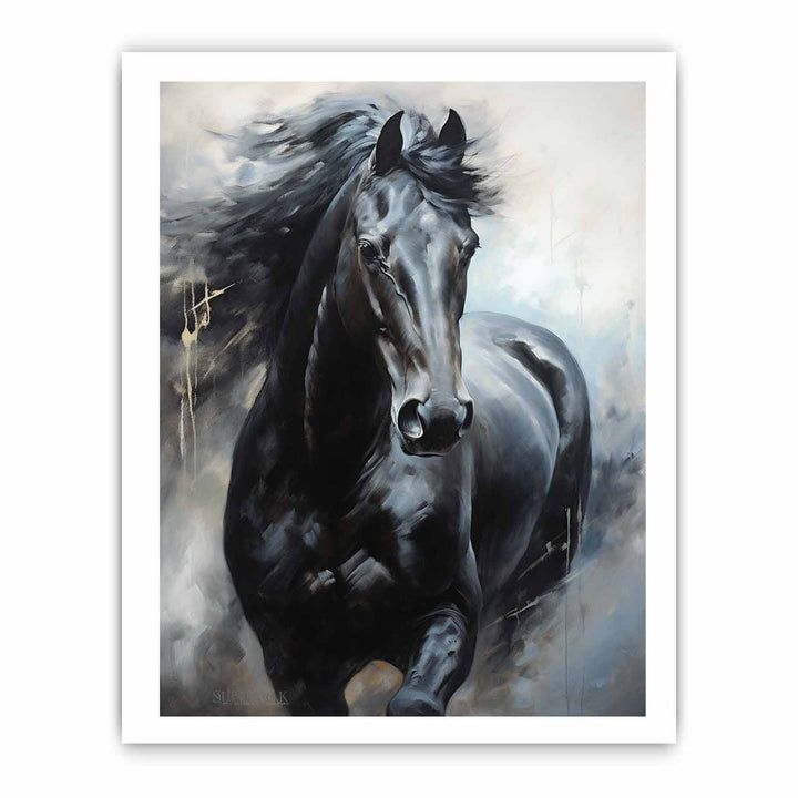 Black Horse Modern Art  Painting