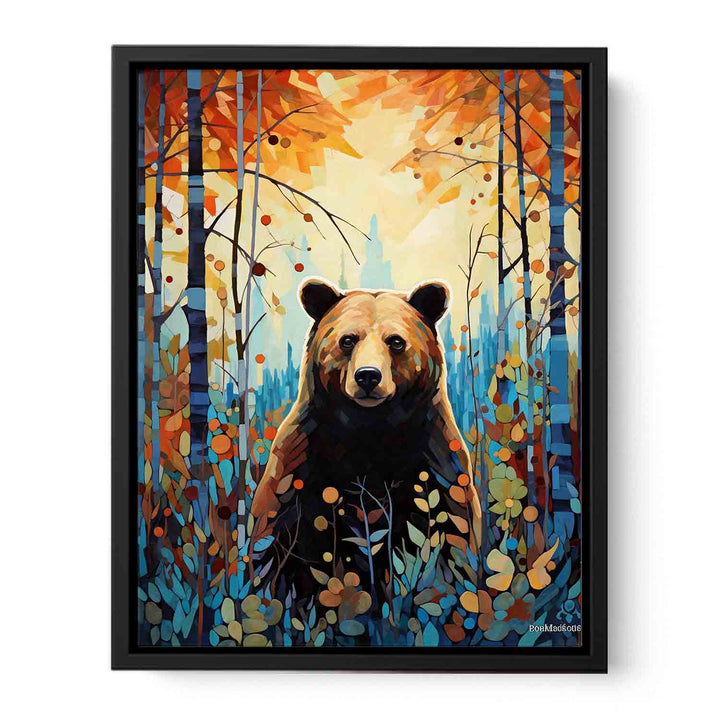 Bear Leafs Modern Art Painting