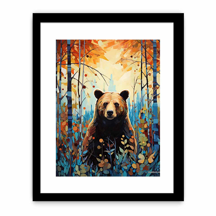 Bear Leafs Modern Art Painting