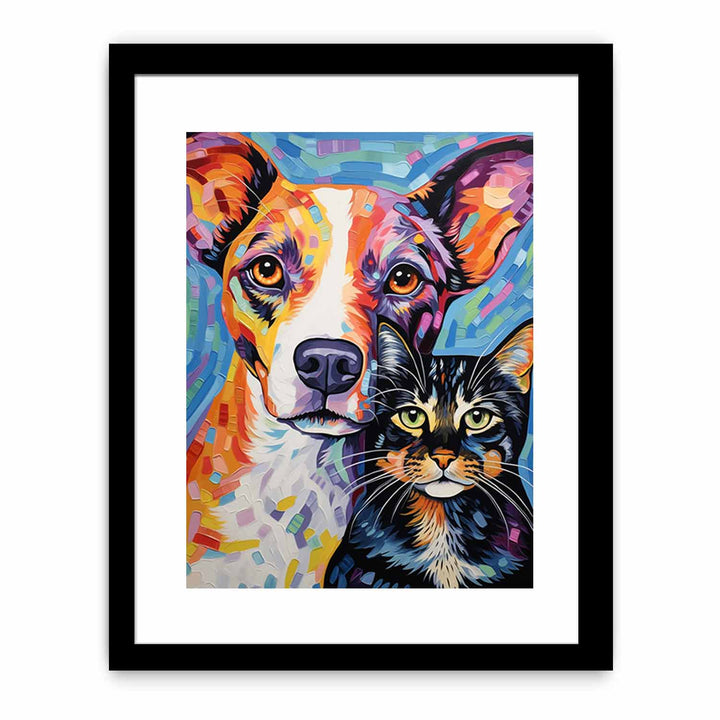 Cat Dog Modern Art Painting