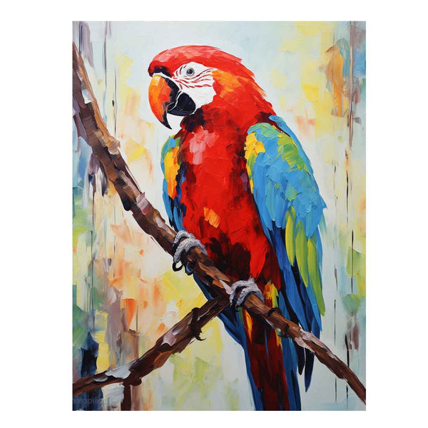 Red Parrot Modern Art Painting