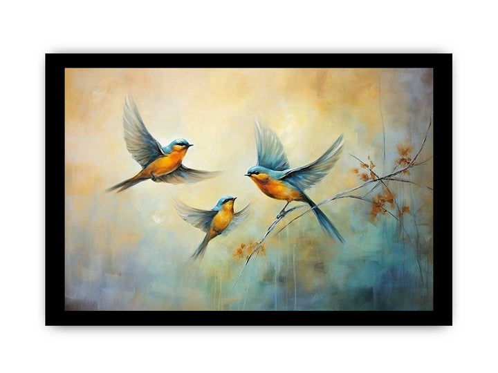 Three Bird Modern Art Painting