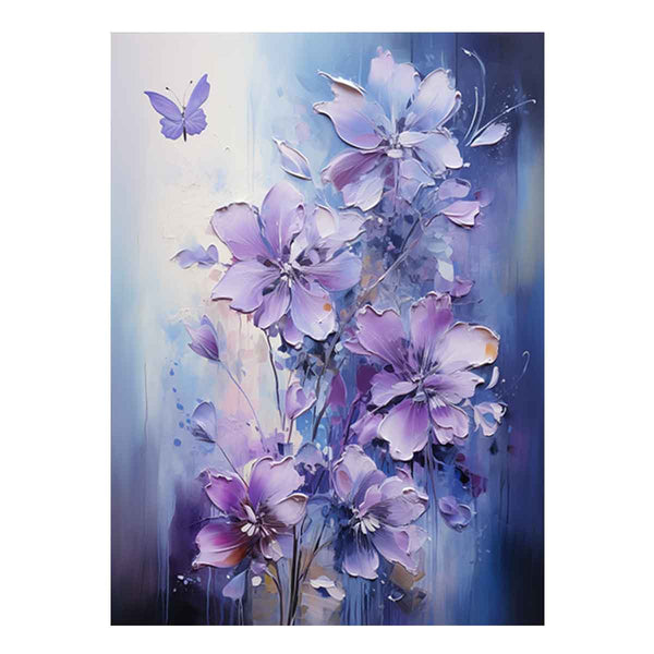 Flower Purple Grey Art Painting