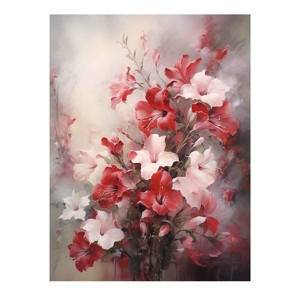 Flower White Red Art Painting