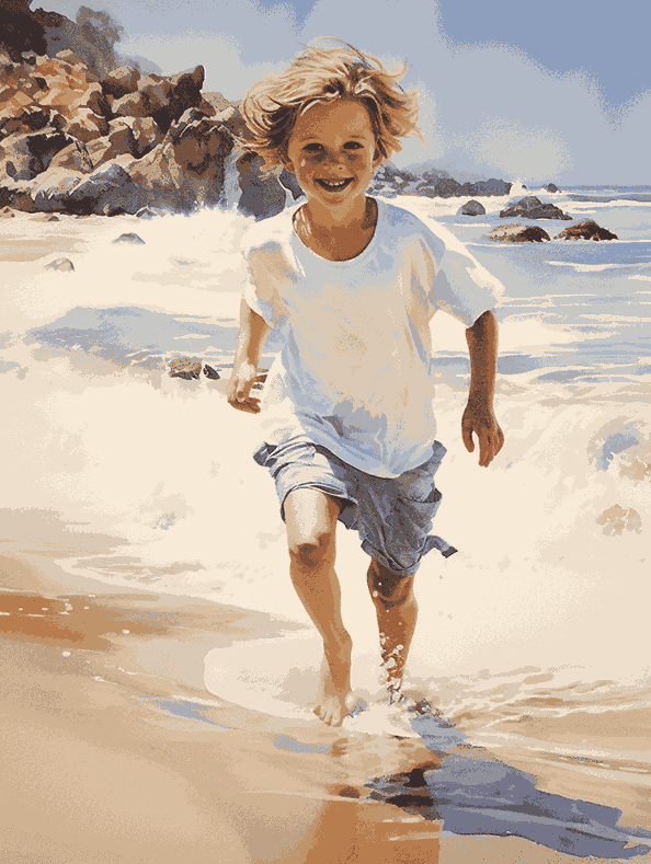 Beach Portrait Painting